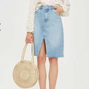 TopShop Moto Midi Jean Skirt
